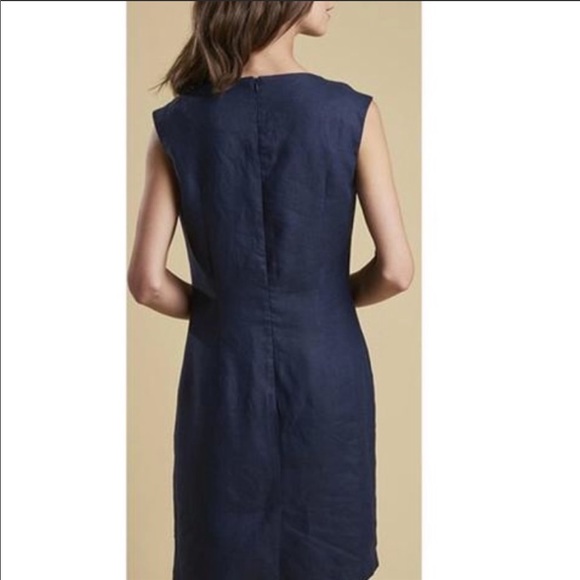 Barbour Kirkwall Navy Linen Dress US 6 NWT - Picture 2 of 13